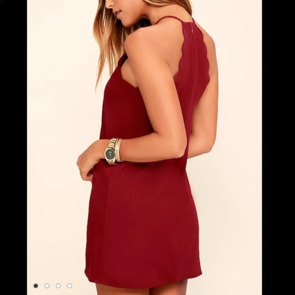 LuLus Endlessly Endearing Wine Red Dress Medium - Picture 3 of 11